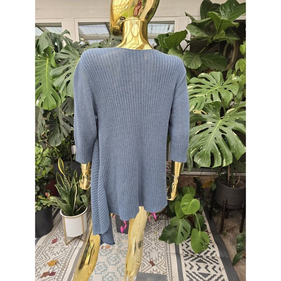 Eileen Fisher Linen Silk Blend Open Front Knit Cardigan Size Large - Picture 3 of 6